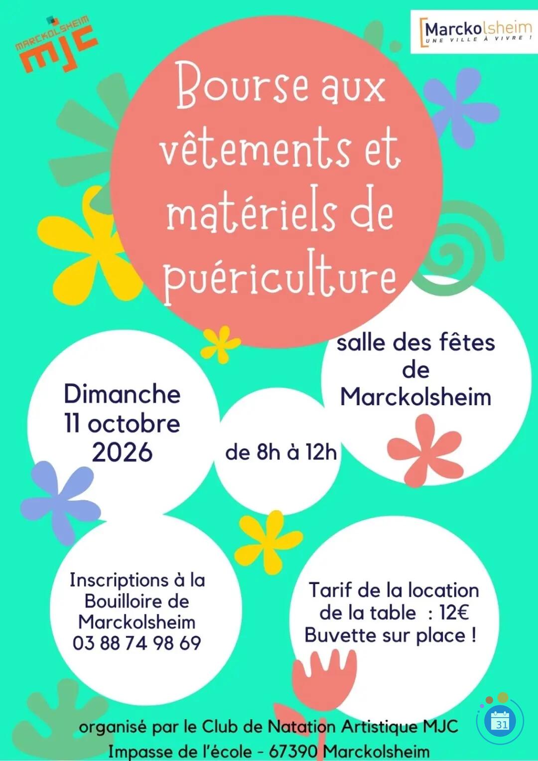 Image Bourse matériel et vêtements de puériculture - 11/10/26 - MARCKOLSHEIM (photo 1)