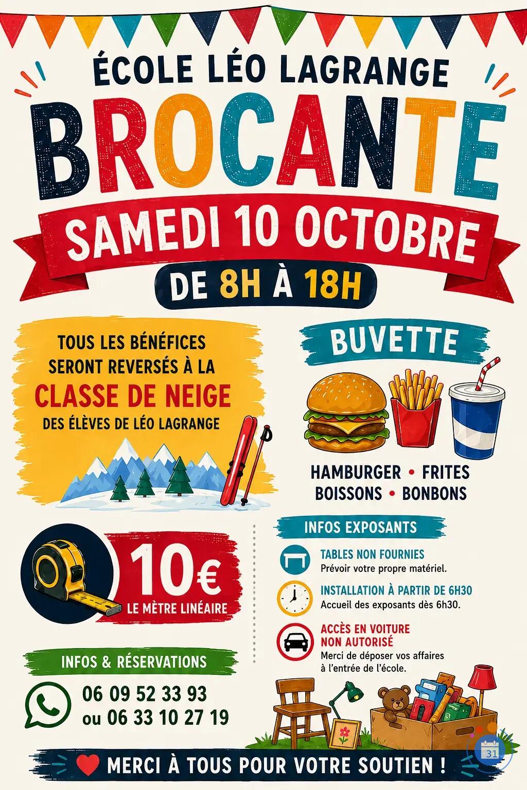 Image Grande brocante de l’école – Au profit de la classe de neige (photo 1)