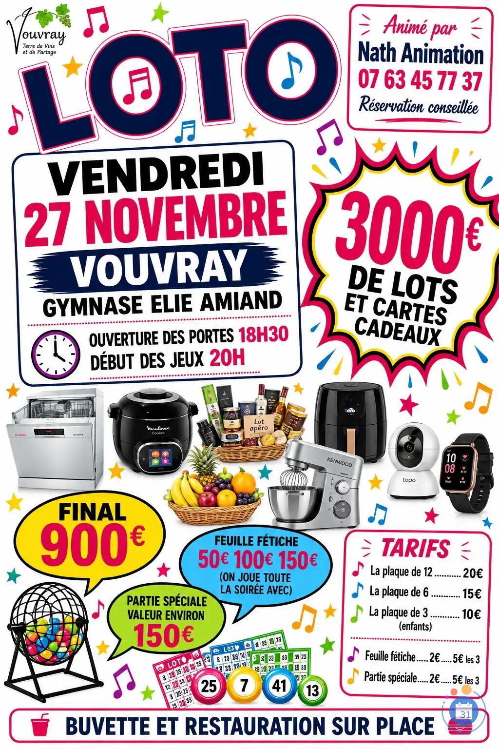 Flyer Loto animé par Nath Animation