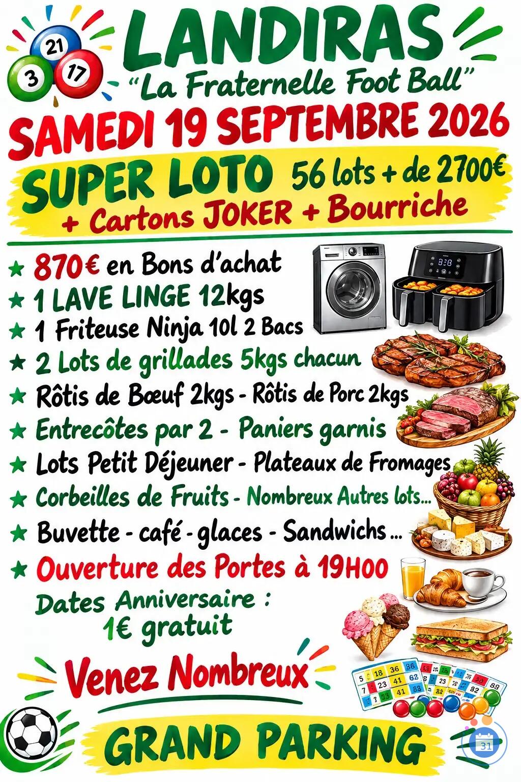 Image Loto la fraternelle football (photo 1)