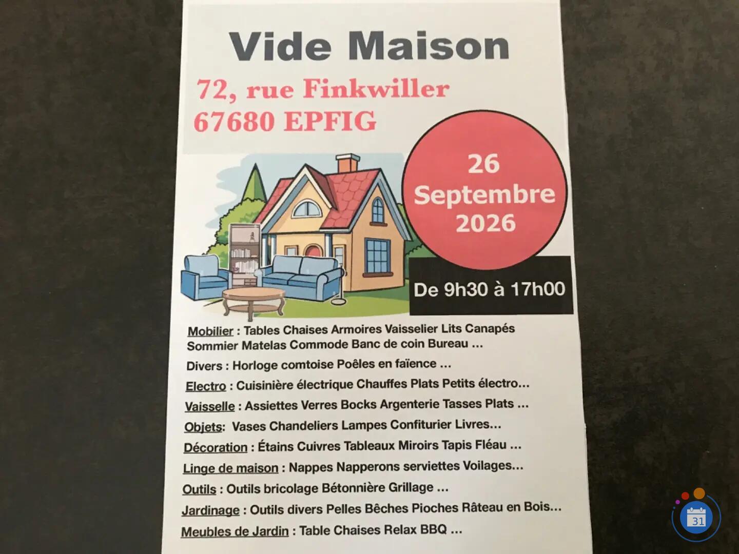 Image Vide maison EPFIG 26 septembre (photo 1)