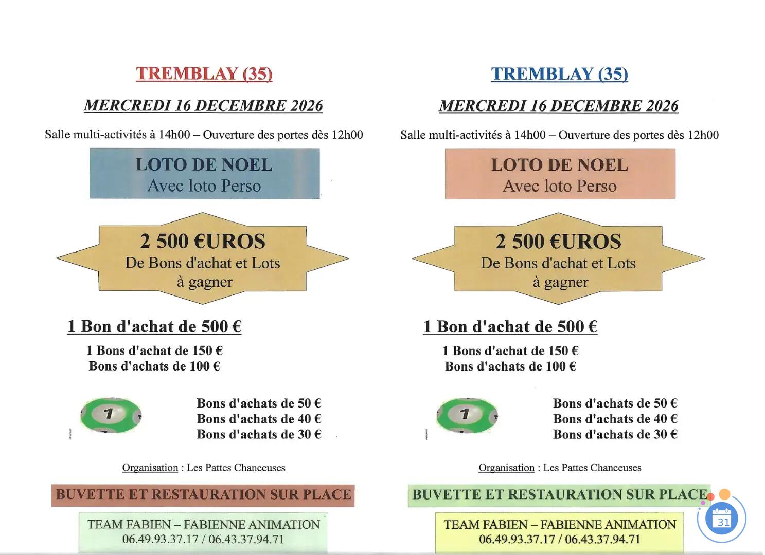Flyer Loto de noël