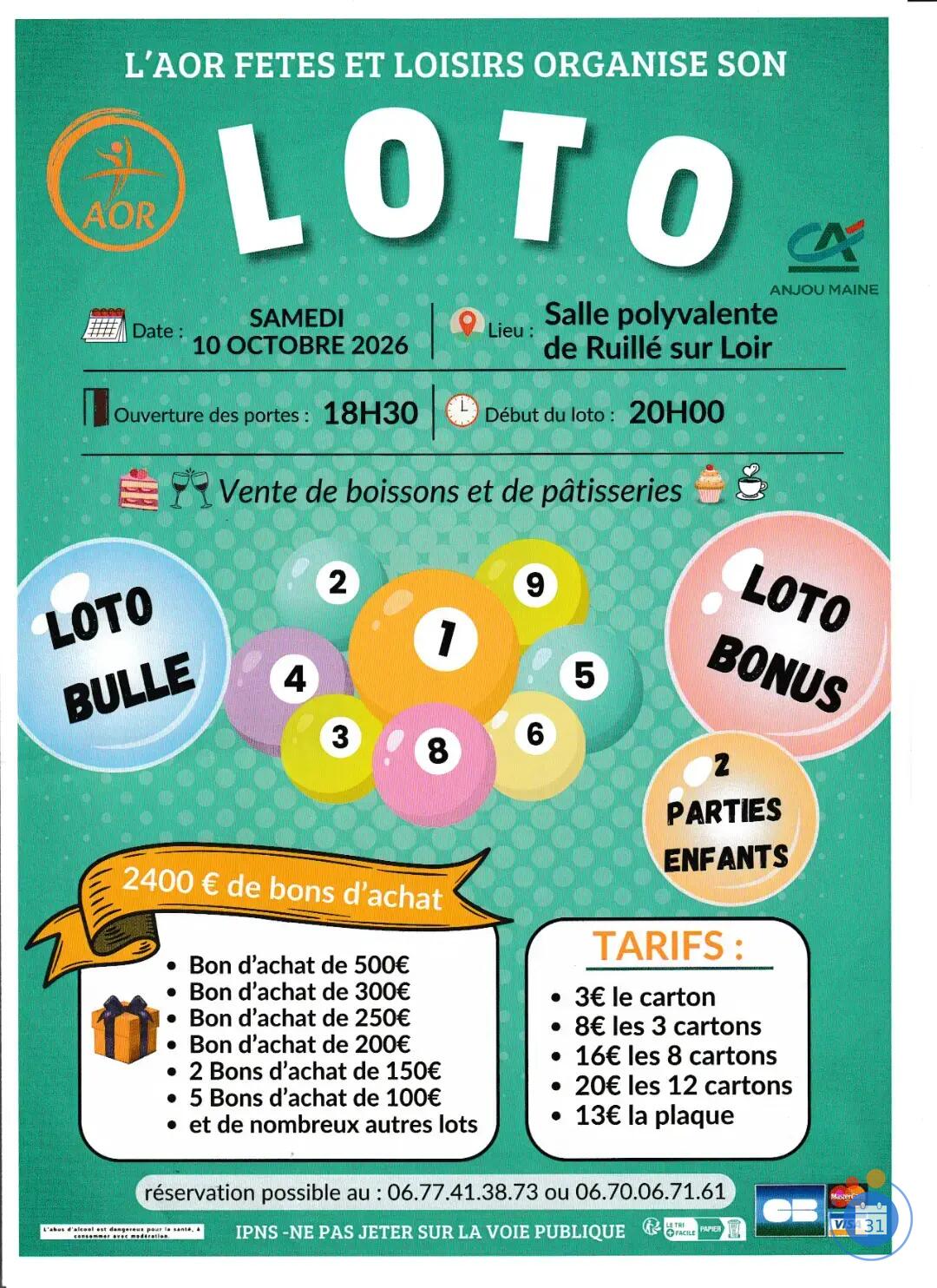 Image LOTO DU 10.10.26 SALLE POLYVALENT RUILLE SUR LOIR (photo 1)