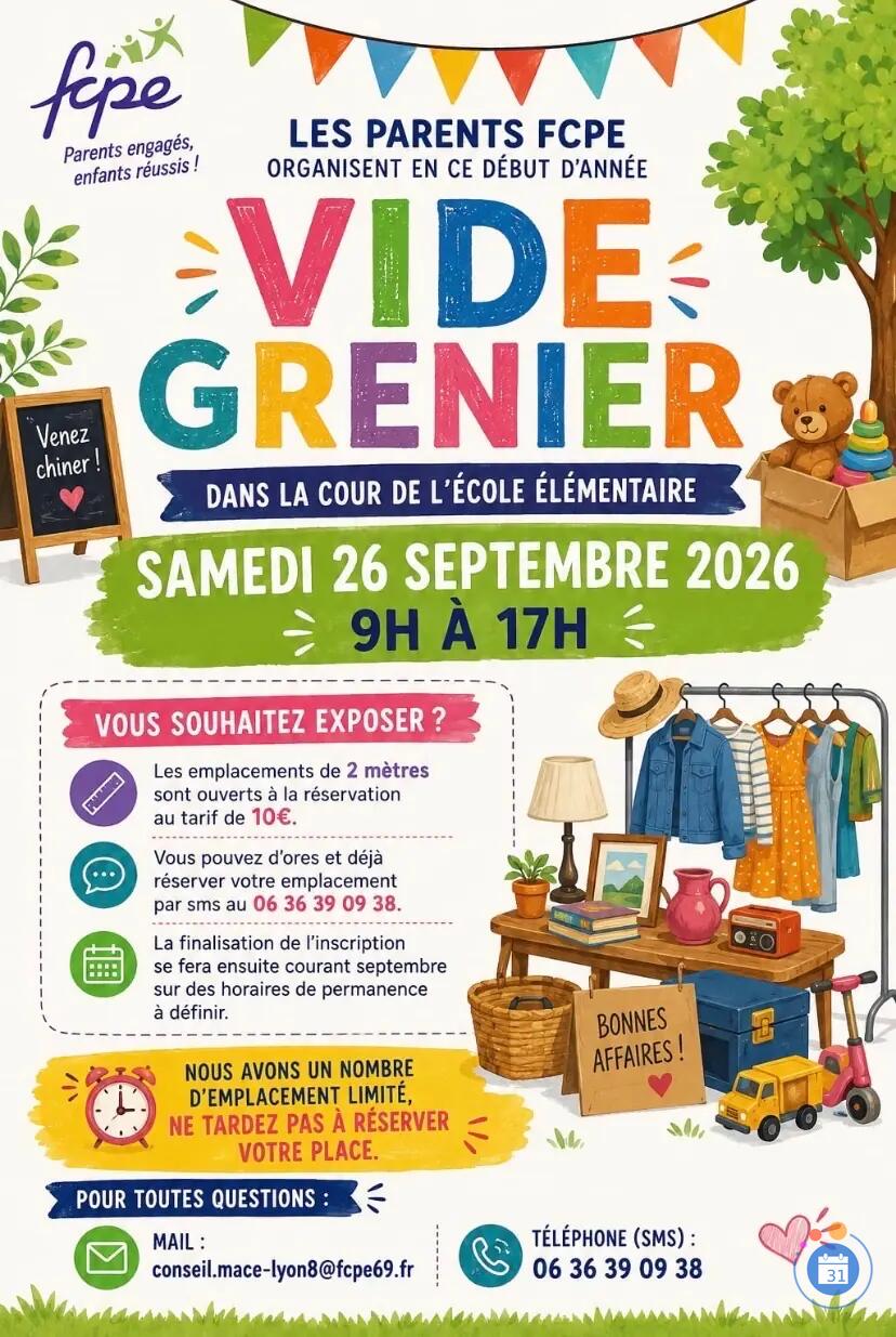 Image Vide Grenier de l’école Jean Macé Lyon 8eme (organisée par les parents FCPE) (photo 1)