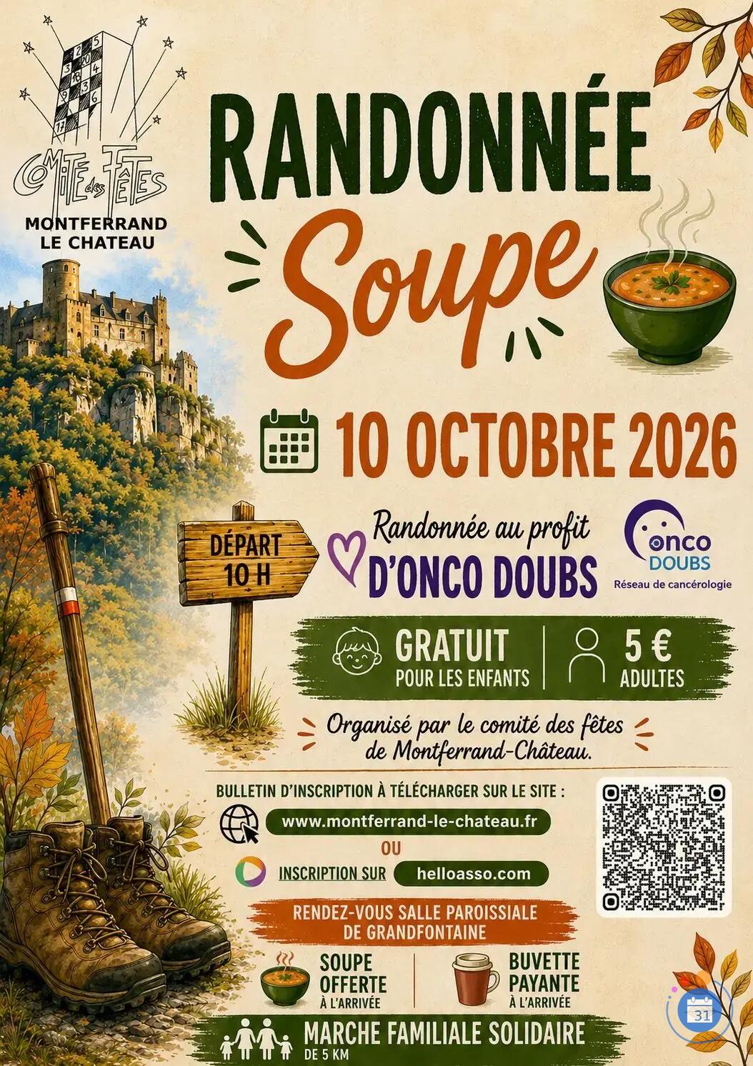 Image RANDONNEE SOUPE au profit d'ONCODOUBS (photo 1)