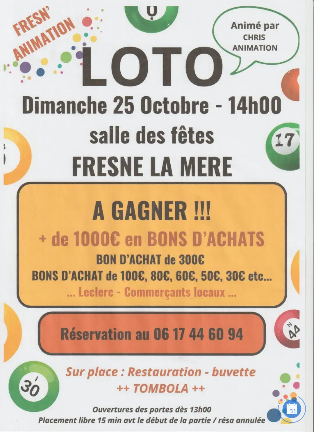 Image LOTO FRESNE LA MERE ANIME PAR CHRIS ANIMATION (photo 1)