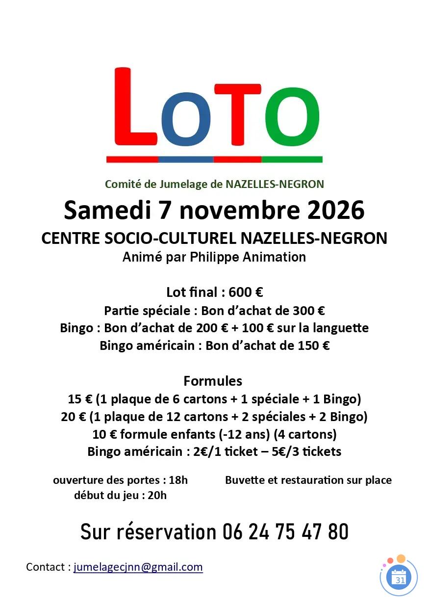 Image SUPER LOTO COMITE DE JUMELAGE ANIME PAR PHILIPPE ANIMATION (photo 1)