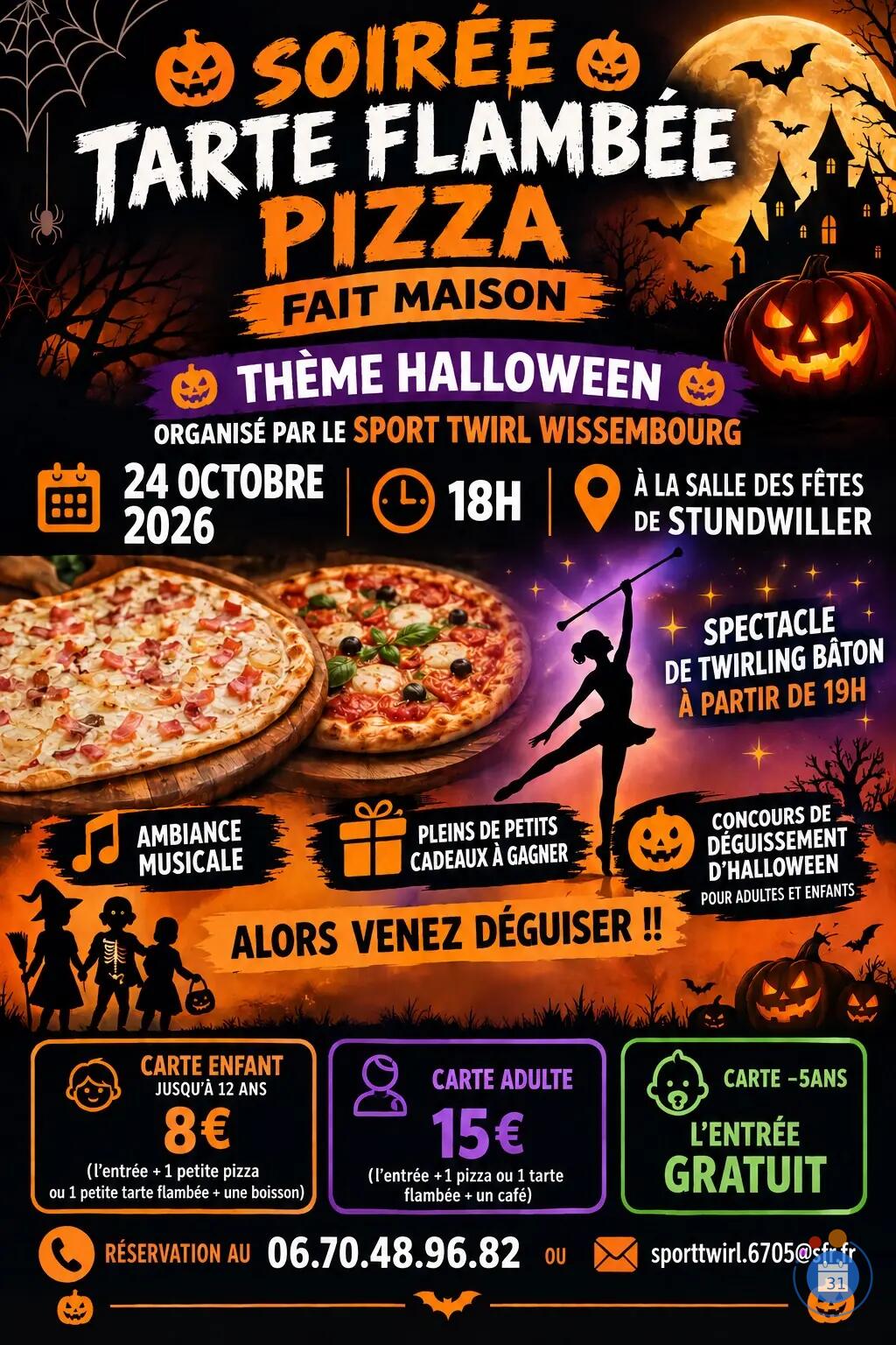 Image Soirée tarte flambée et pizza thème Halloween (photo 1)