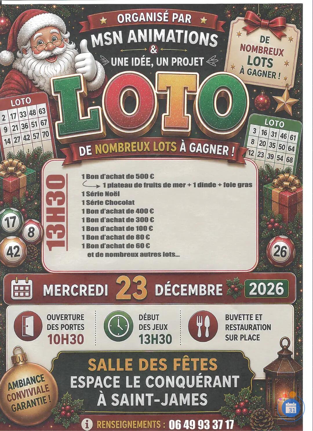 Flyer super loto de noël