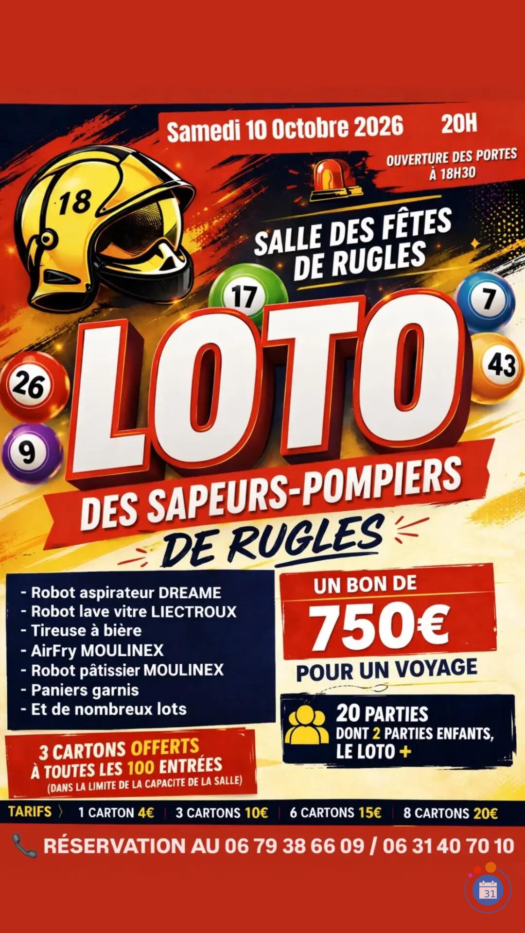 Image loto de l'amicales des pompiers de Rugles (photo 1)