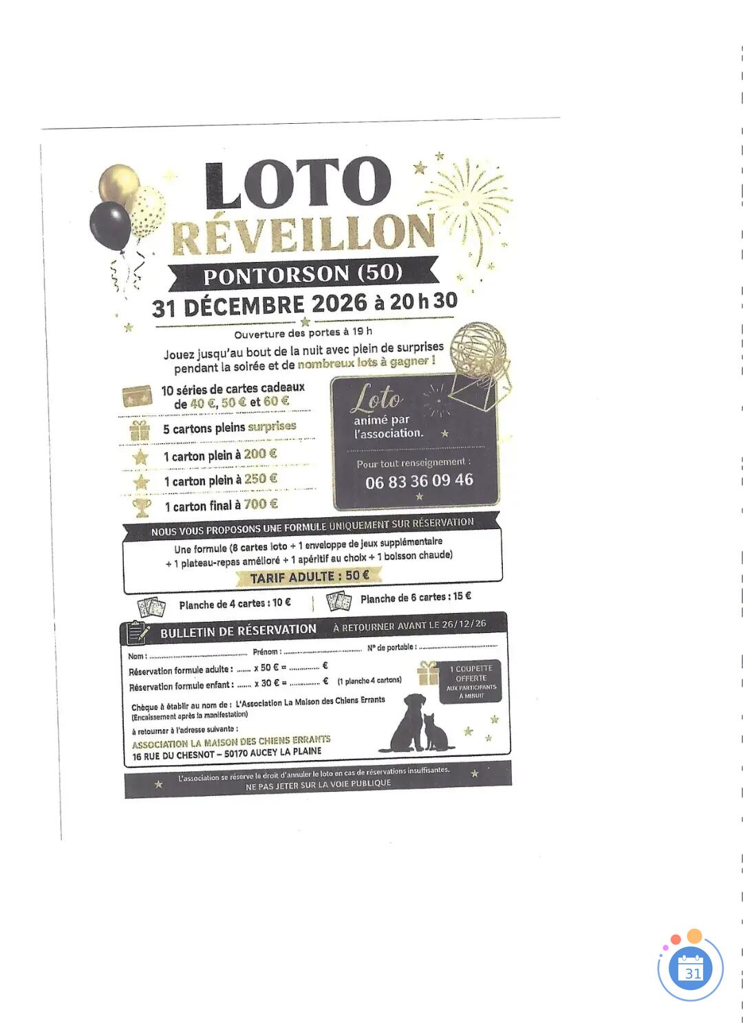Flyer Loto reveillon