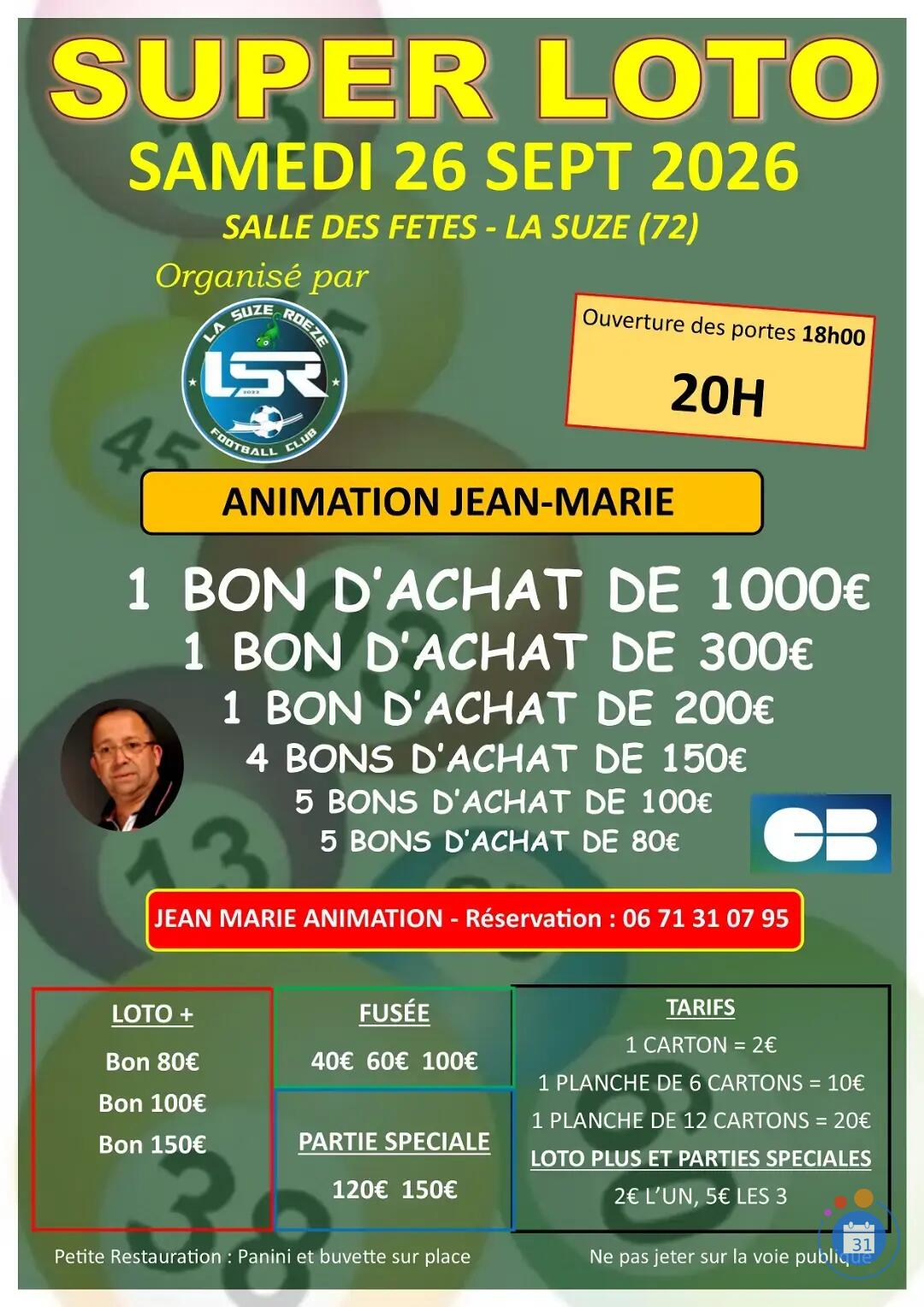 Image SUPER LOTO PAR LSR FOOTBALL ET ANIMATION JEAN MARIE (photo 1)