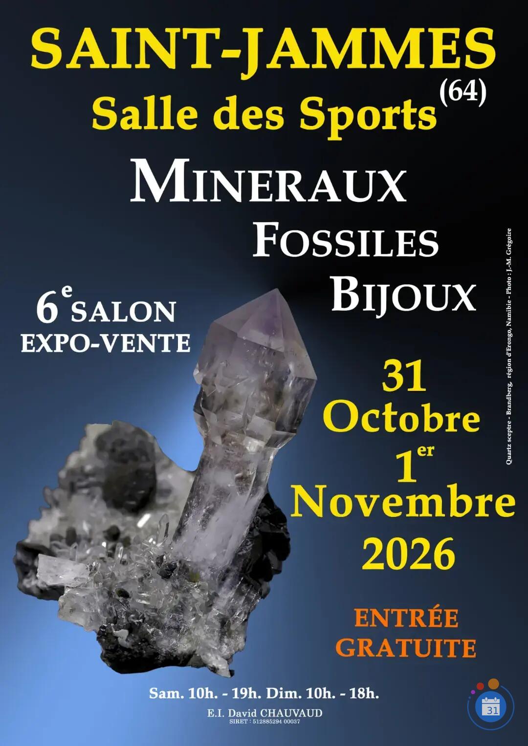 Image 6e SALON MINERAUX FOSSILES BIJOUX de SAINT-JAMMES (Pyrénées-Atlantiques) (photo 1)