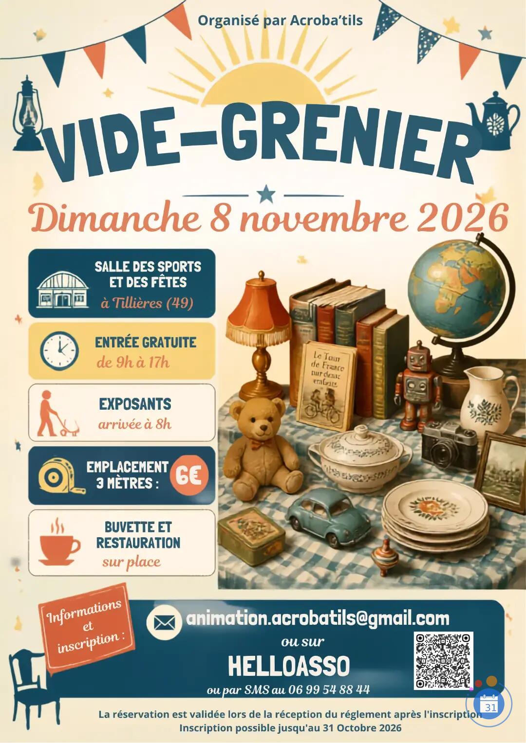 Image VIDE GRENIER TILLIERES 08/11/26 (photo 2)