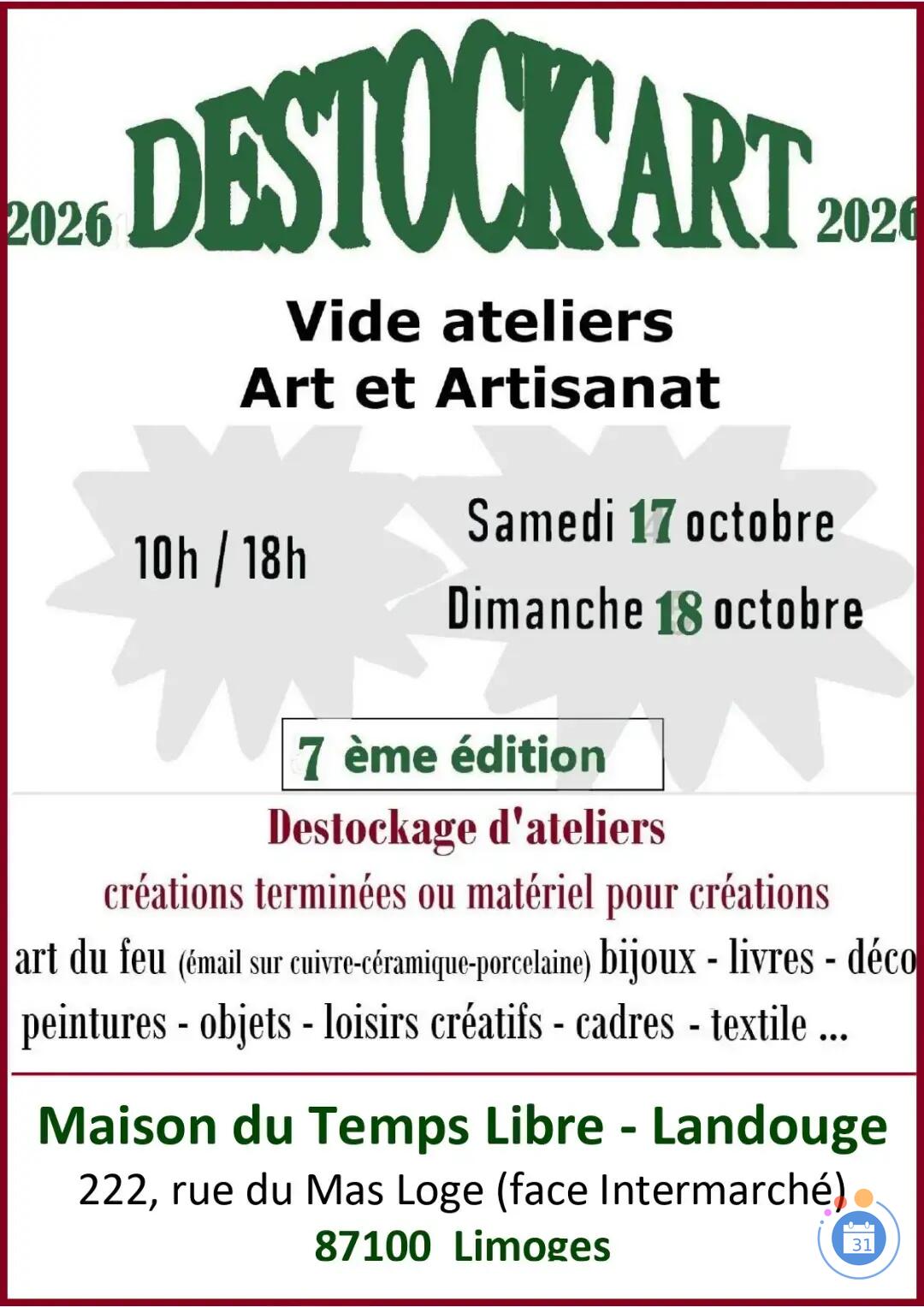 Image Destock'Art - Vide ateliers d'art et d'artisanat (photo 1)