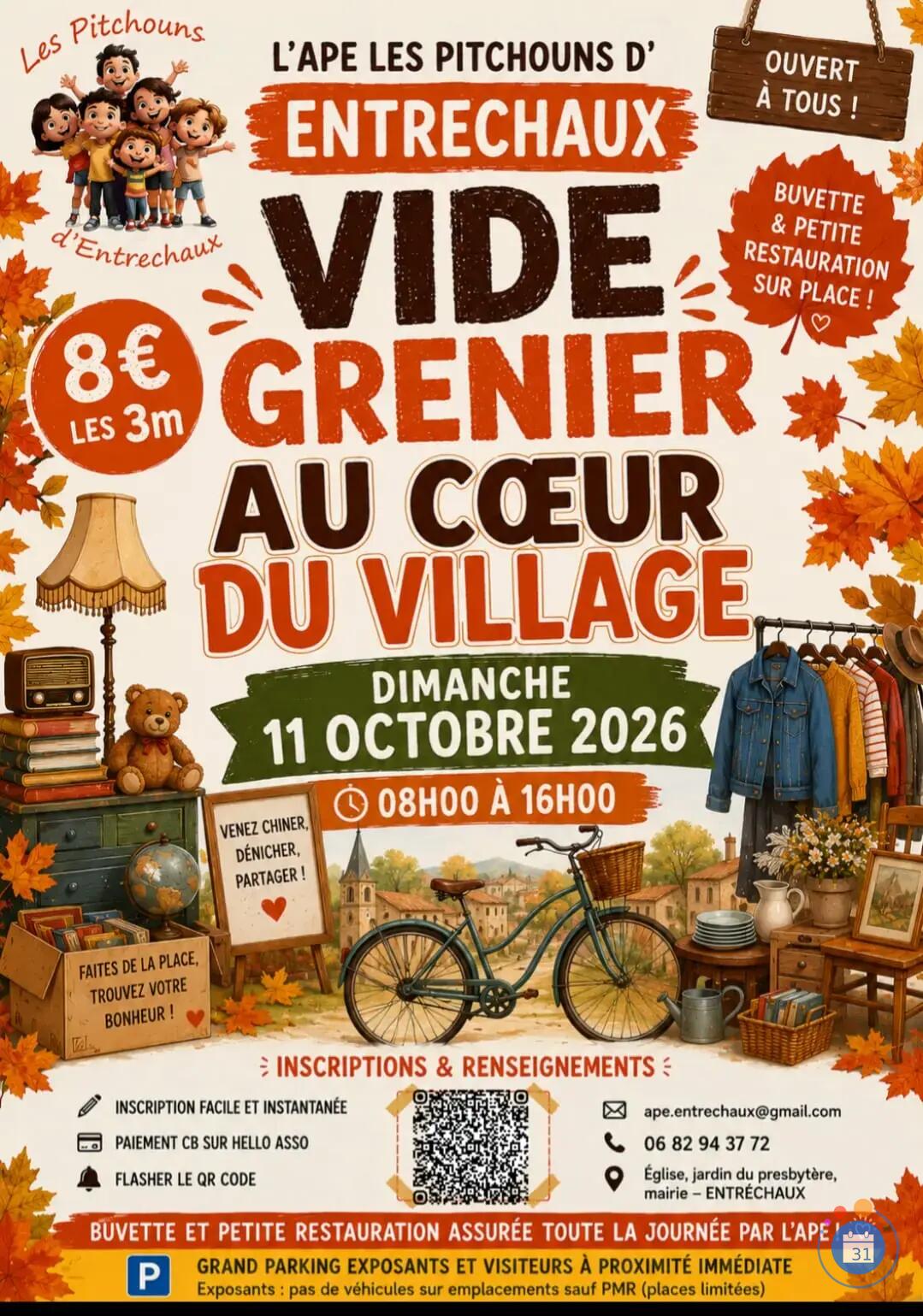 Image VIDE GRENIER DE L'APE 'Les Pitchouns d'Entrechaux' - Au cœur du village ! (photo 1)