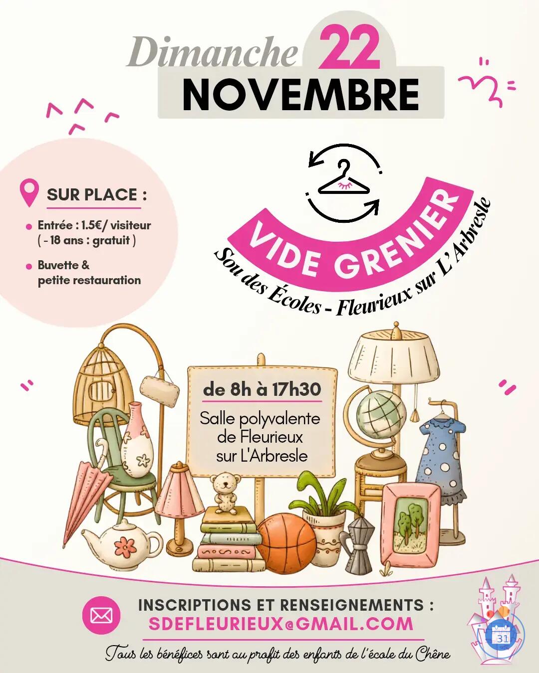 Image Vide grenier du Sou des Écoles de Fleurieux sur L’Arbresle (photo 1)