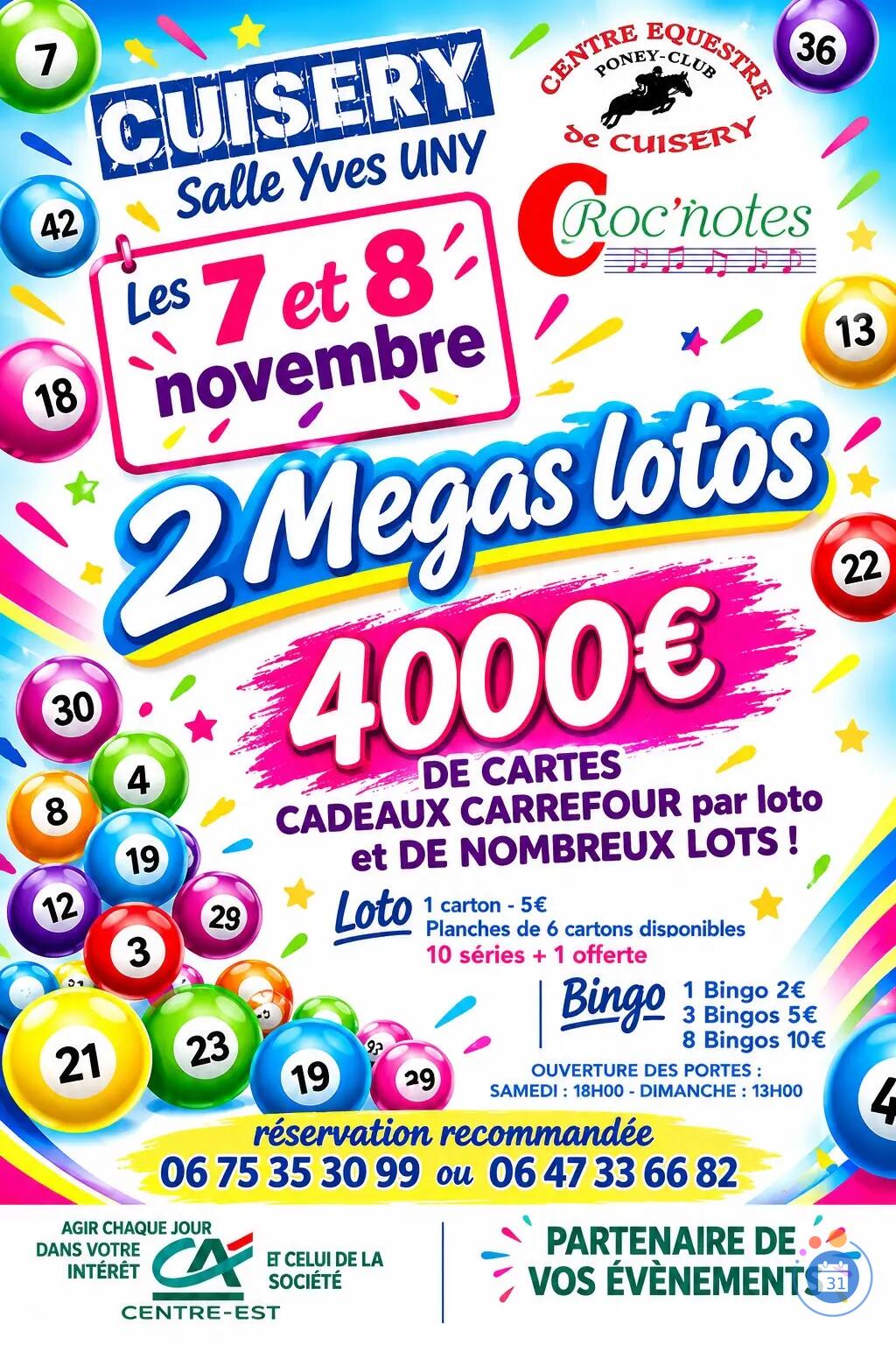 Flyer 2 mégas lotos les 7 et 8 novembre