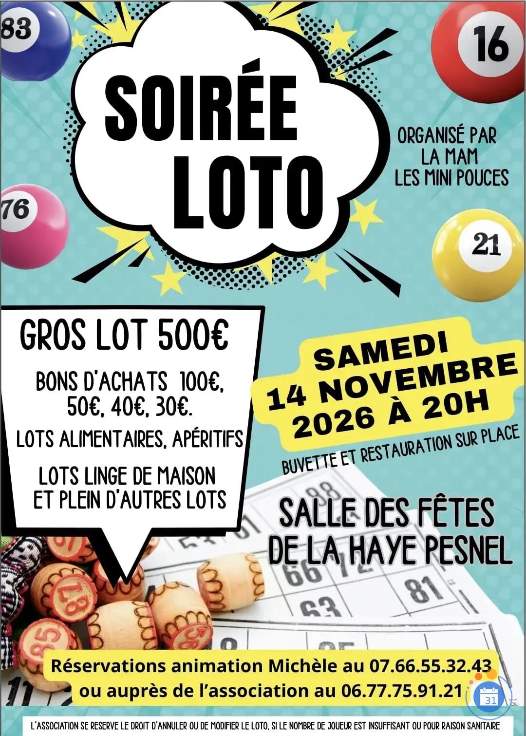 Flyer Loto animé par Michèle et Nico
