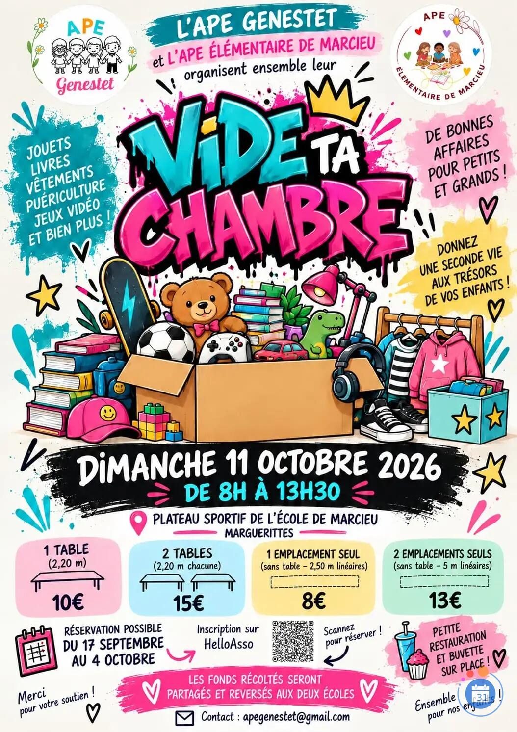 Image VIDE TA CHAMBRE organisé par l'APE Genestet et l'APE De Marcieu (photo 1)