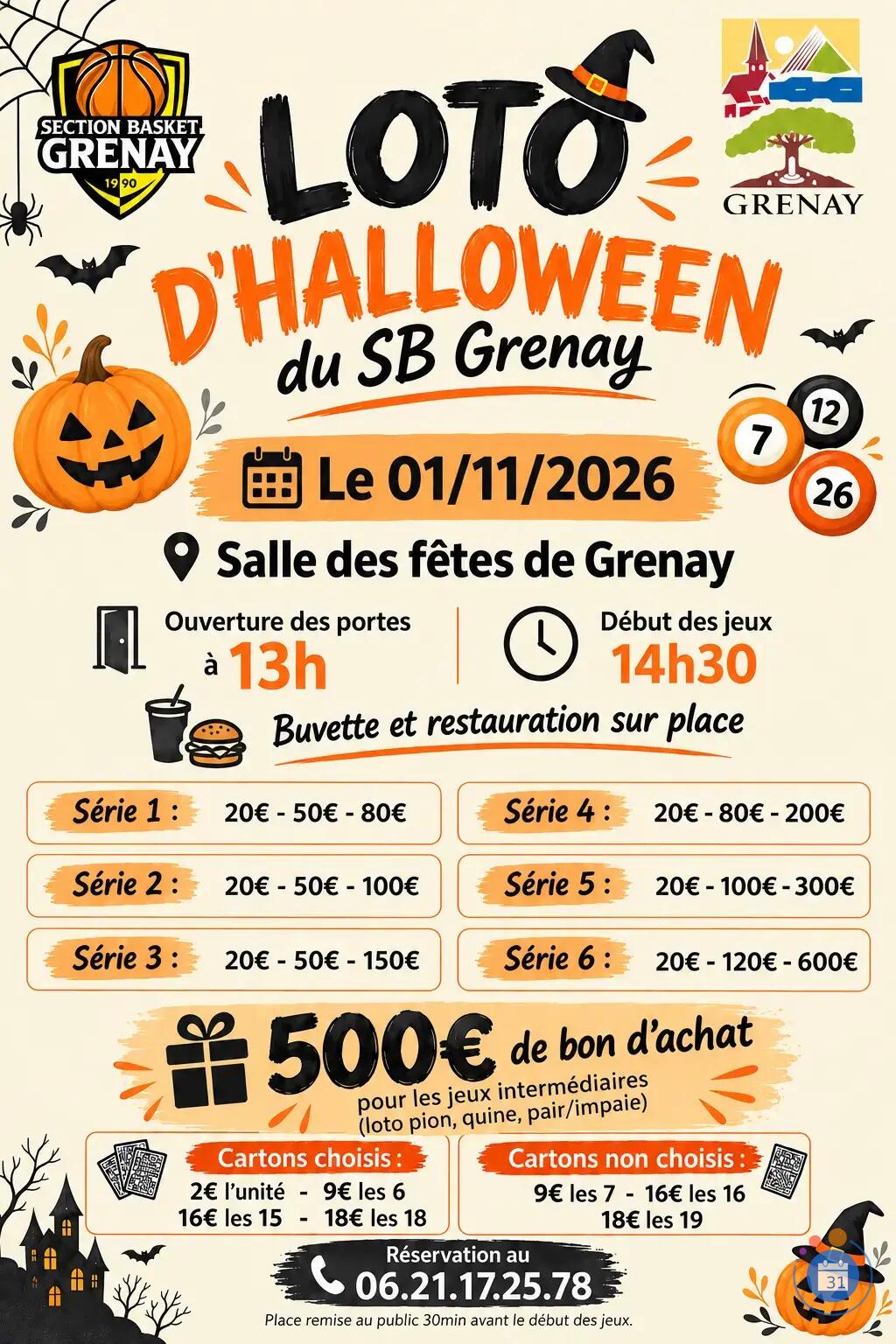 Image Loto d'halloween du sb grenay (photo 1)