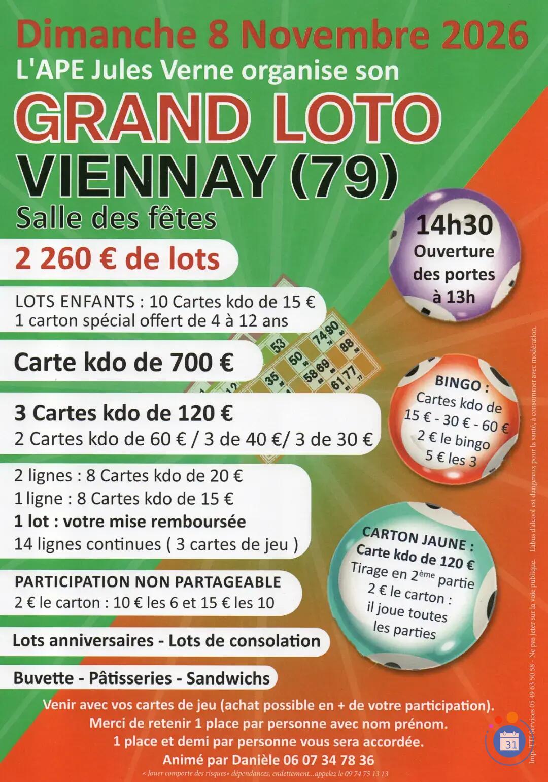 Flyer Grand loto APE Jules Vernes