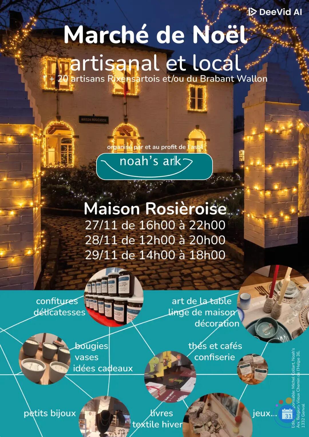 Image Marché de Noël Artisanal de Noah's Ark Belgium (photo 1)