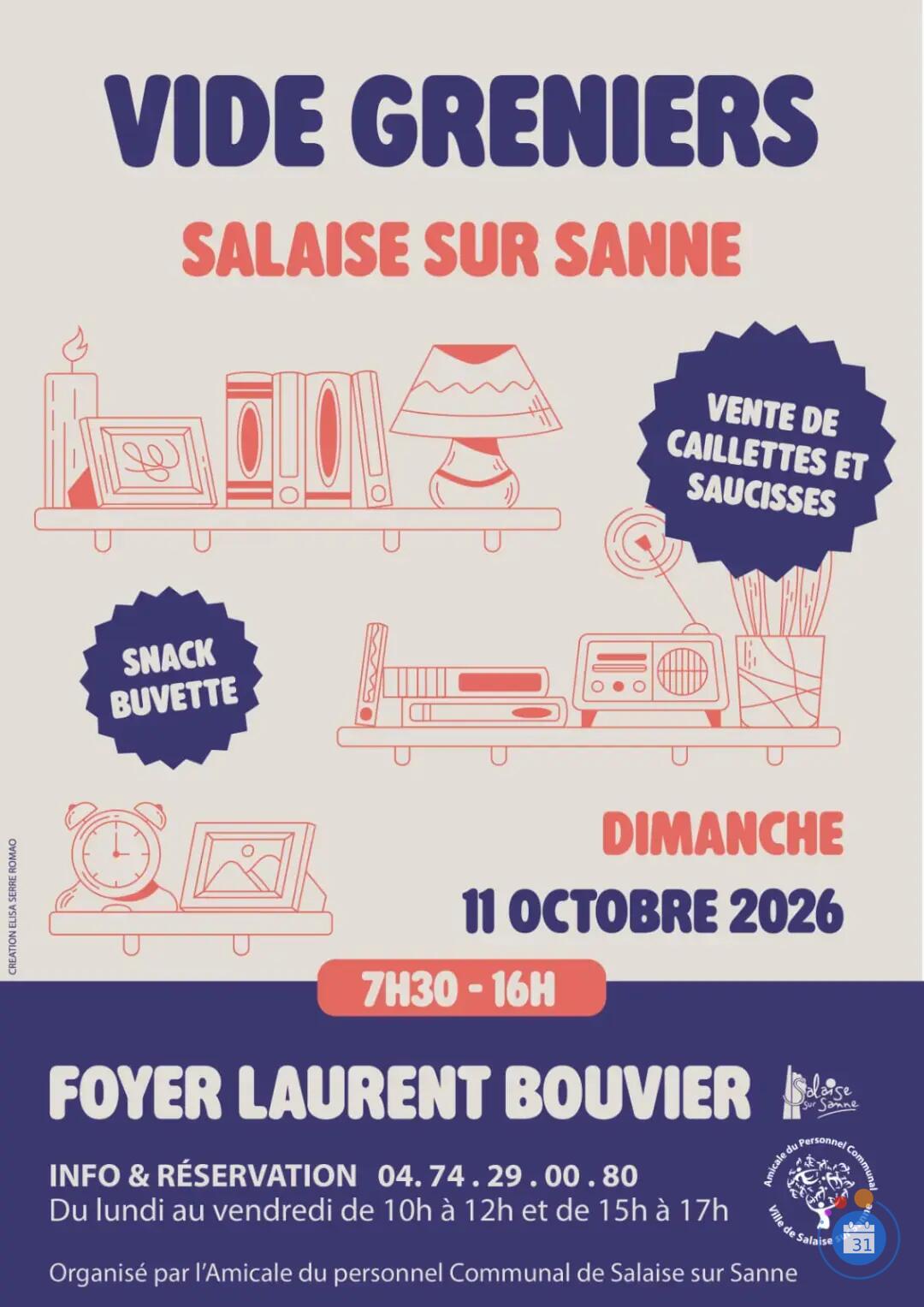 Image Vide greniers le dimanche 11 octobre 2026 intérieur et extérieur (photo 1)