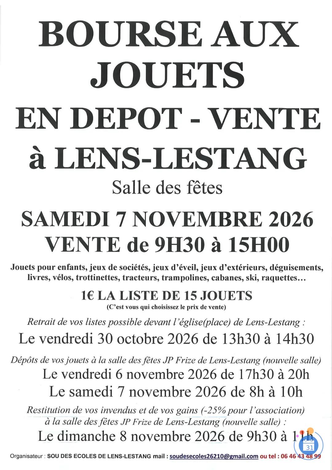 Image BOURSE AUX JOUETS EN DEPOT-VENTE (photo 1)