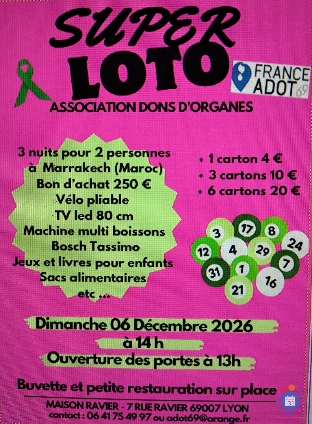 Image LOTO CARITATIF FRANCE ADOT 69 (photo 1)