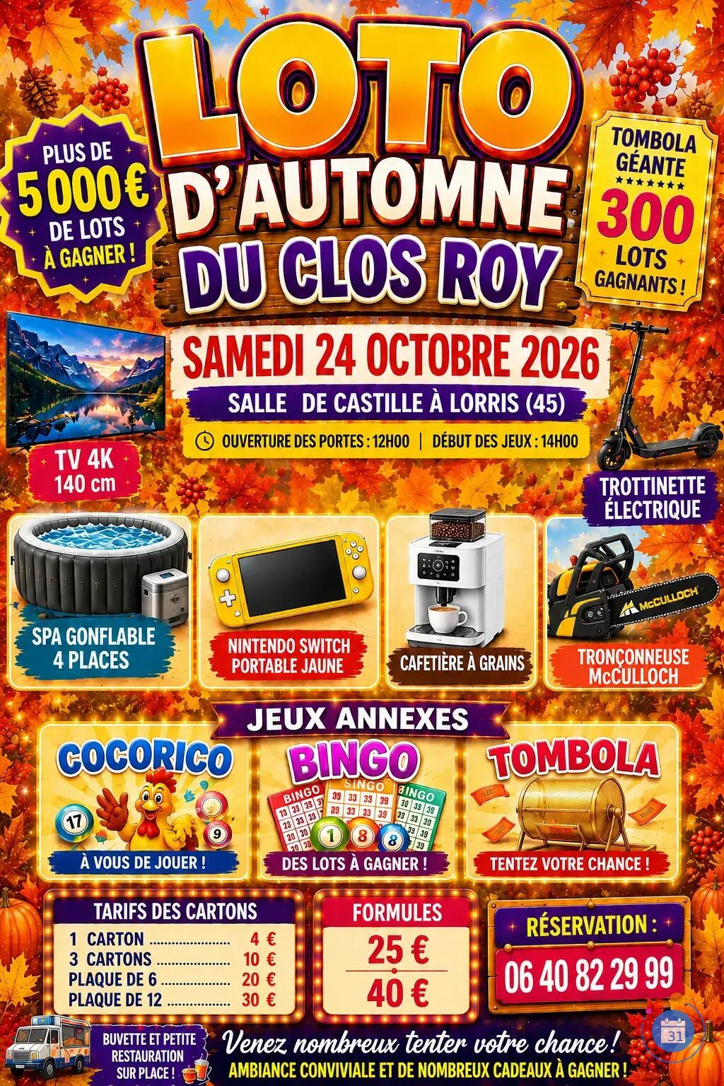 Flyer Loto d'automne du clos roy