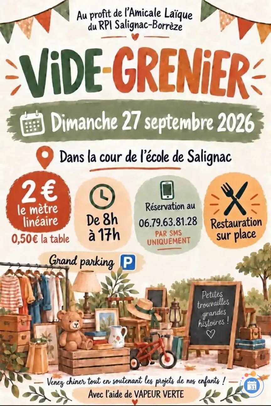 Image Vide grenier dans la cour de l'école de Salignac-Eyvigues (photo 1)