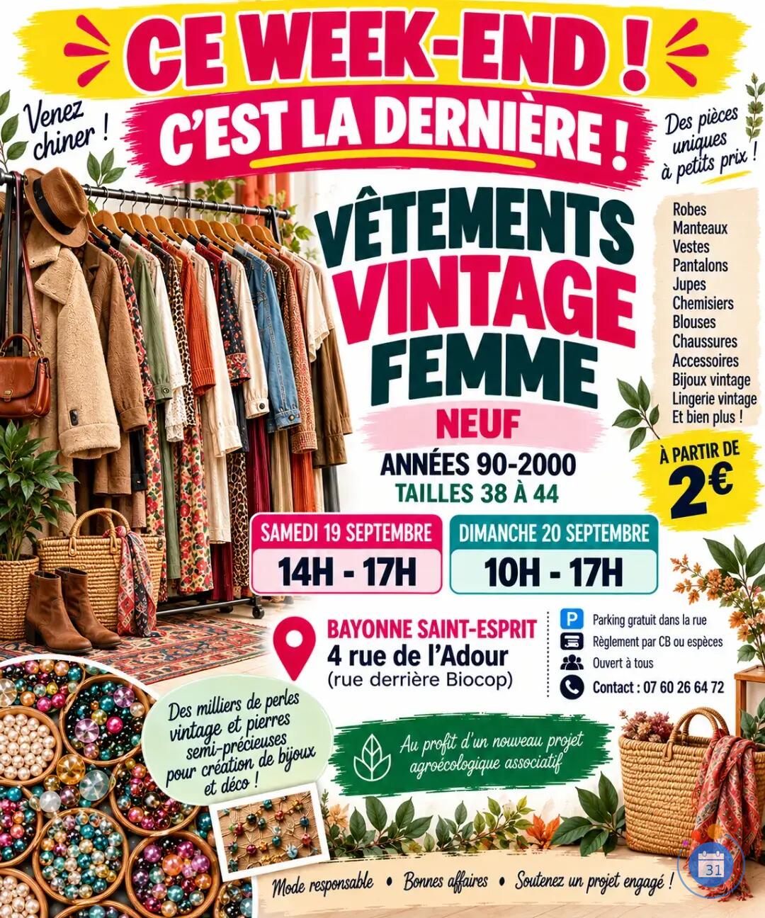 Image Braderie Vêtements Vintage femme neufs années 90 - 2000 (photo 1)