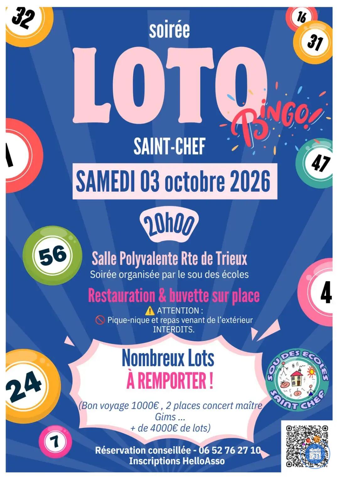 Image Loto du sou des ecoles de St chef (photo 1)