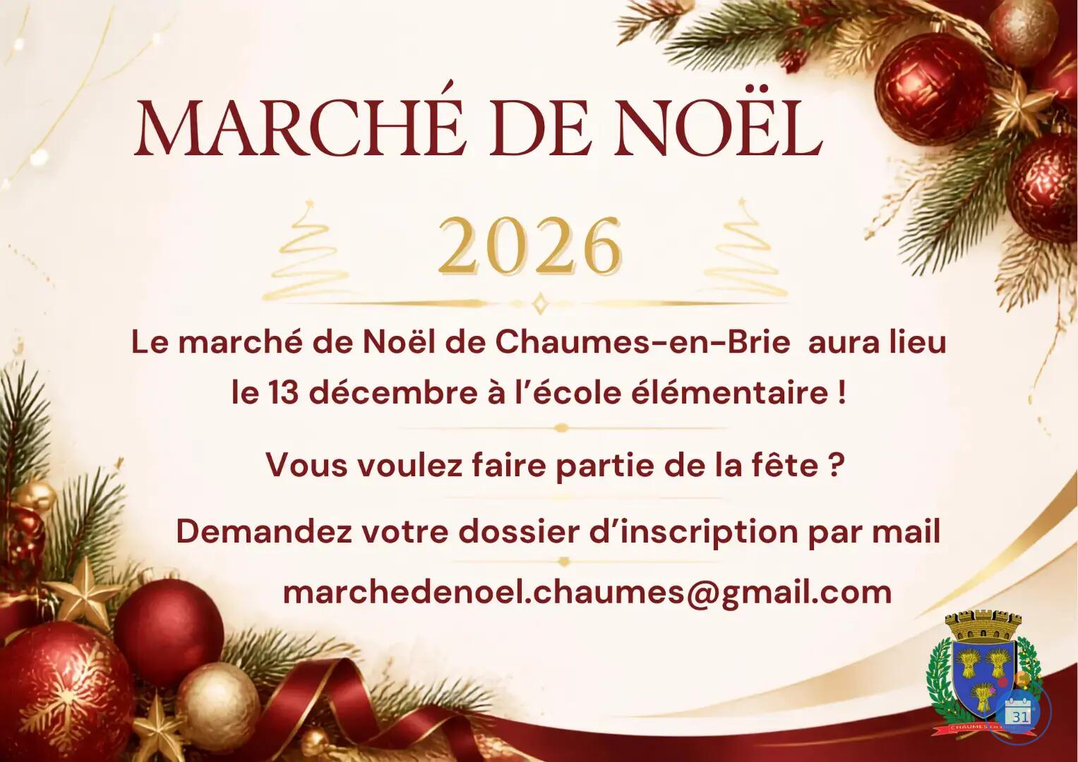 Image MARCHE DE NOEL DE CHAUMES EN BRIE 2026 (photo 1)