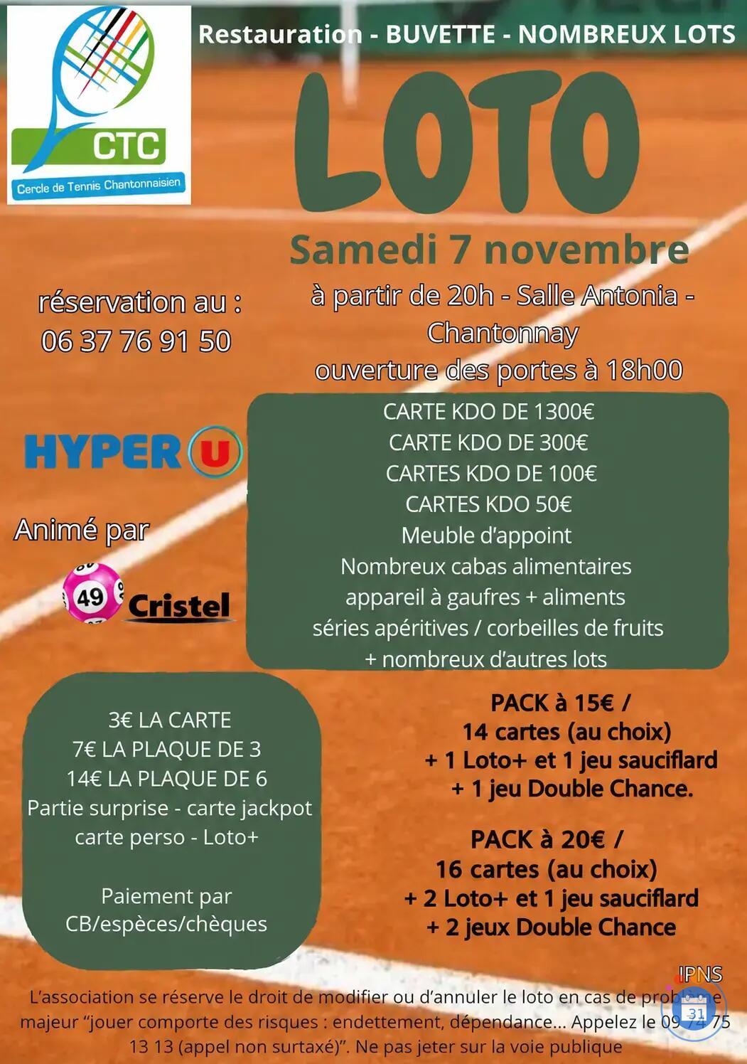 Flyer Méga loto/ ctc/ animation cristel