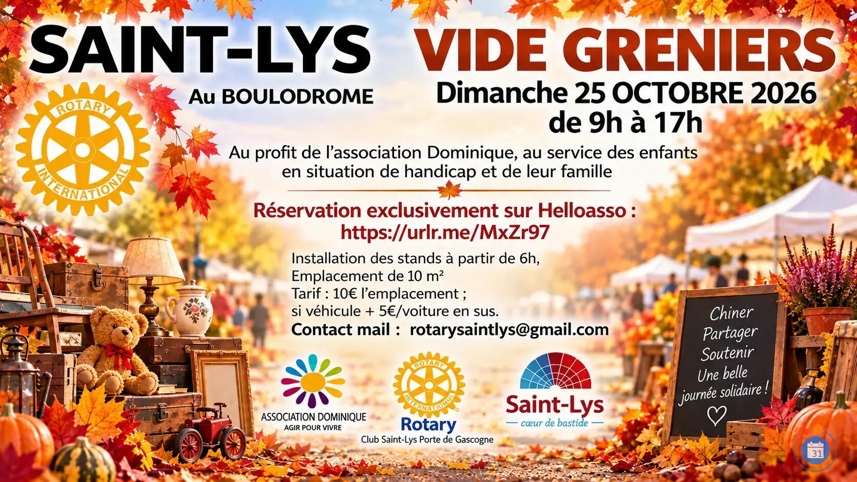 Image VIDE-GRENIERS À SAINT-LYS ! (photo 1)