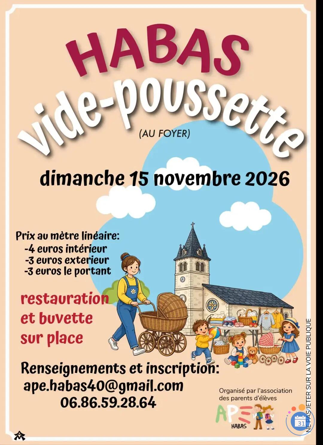 Image Vide pousette école habas (photo 1)