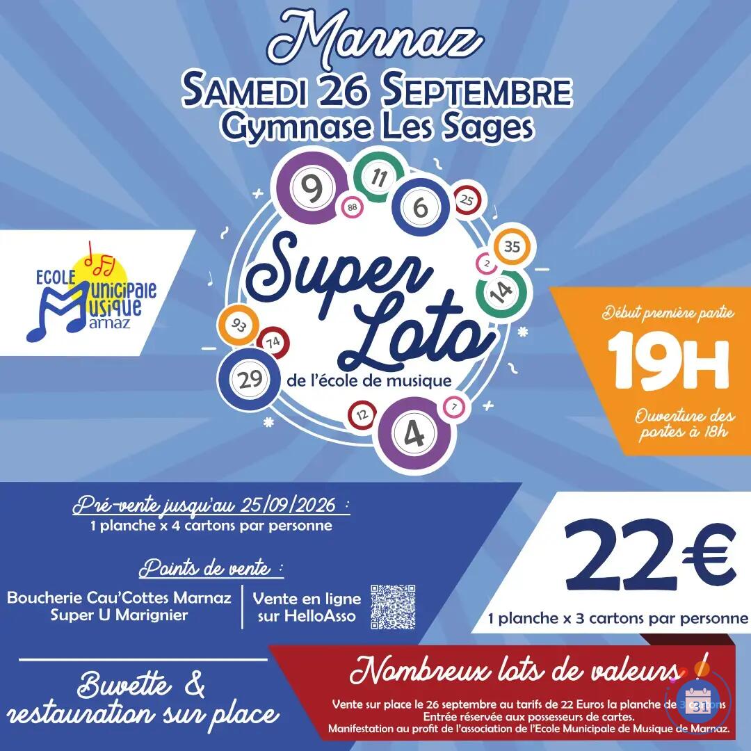 Image SUPER LOTO de l'Ecole de Musique de Marnaz (photo 1)