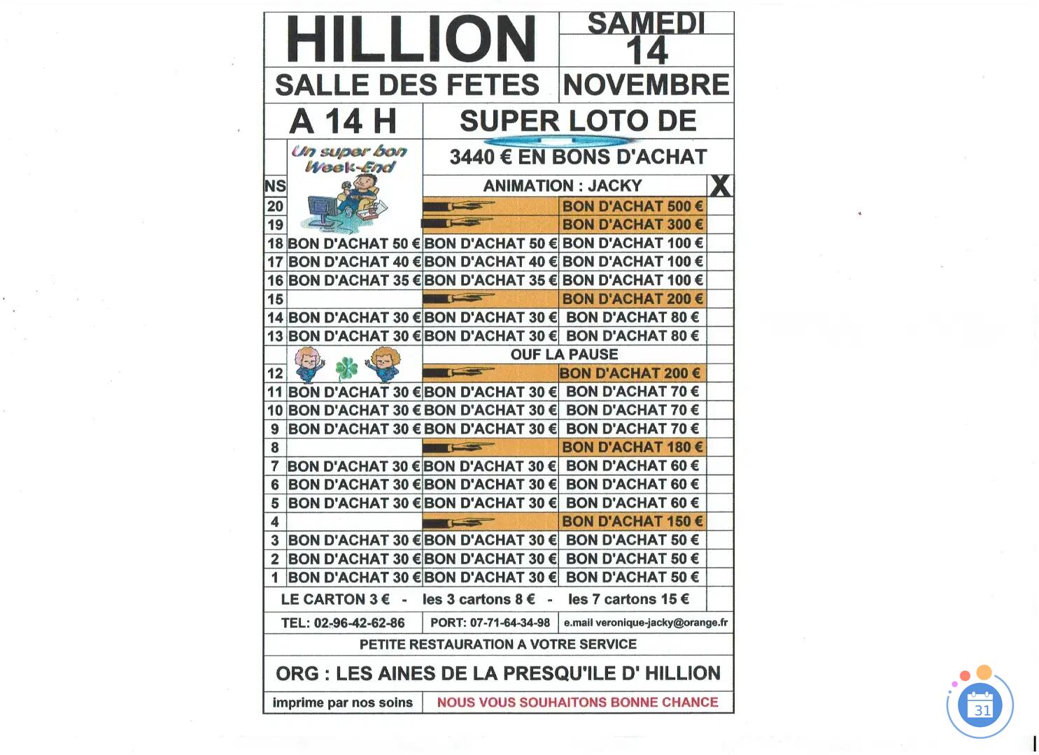 Image LOTO DES AINES DE LA PRESQU ILE ANIME PAR JACKY (photo 1)