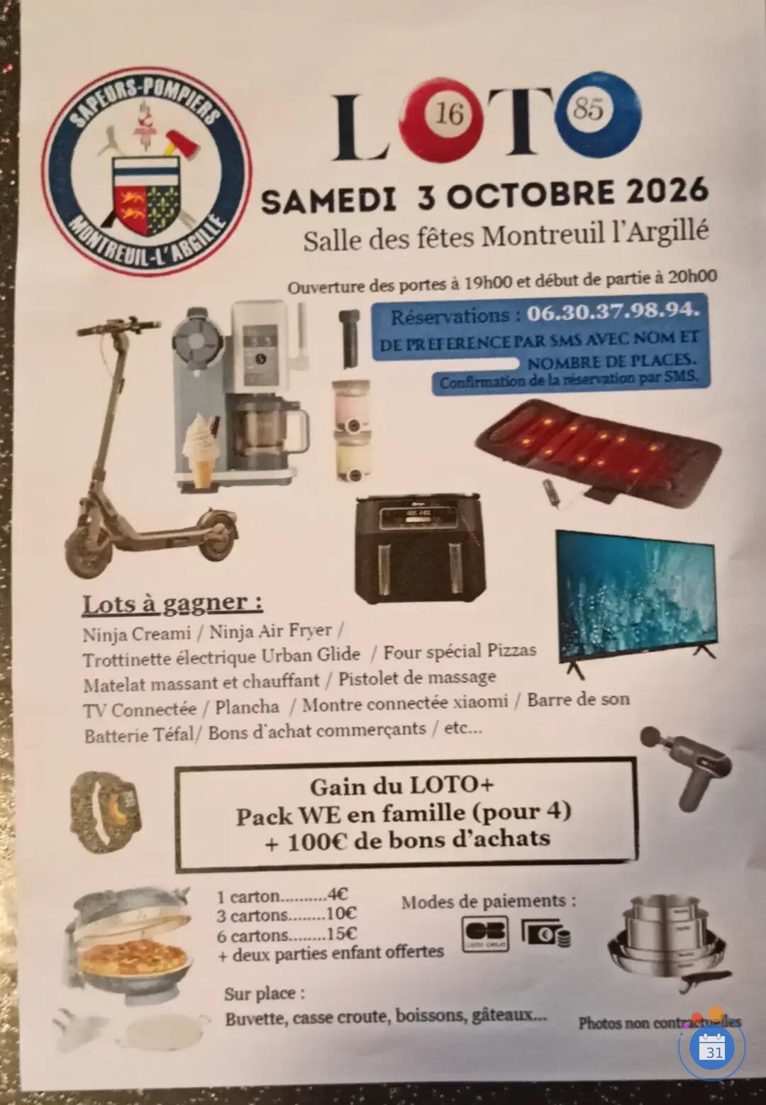 Image Loto des Sapeurs Pompiers (photo 1)