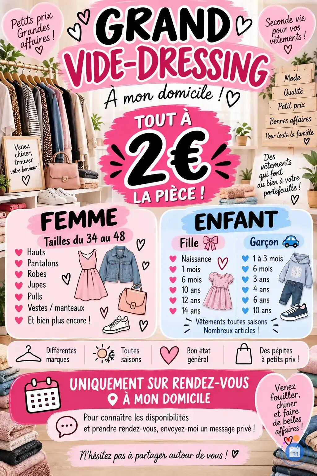 Image Gros vide dressing femme et enfant (photo 1)