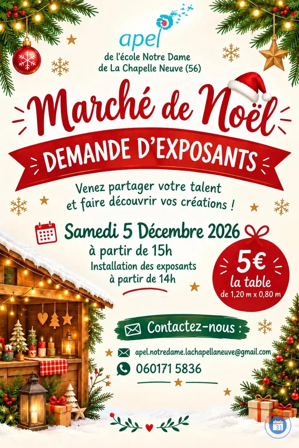 Image Marché de Noël - Ecole Notre-Dame de La Chapelle Neuve (photo 1)