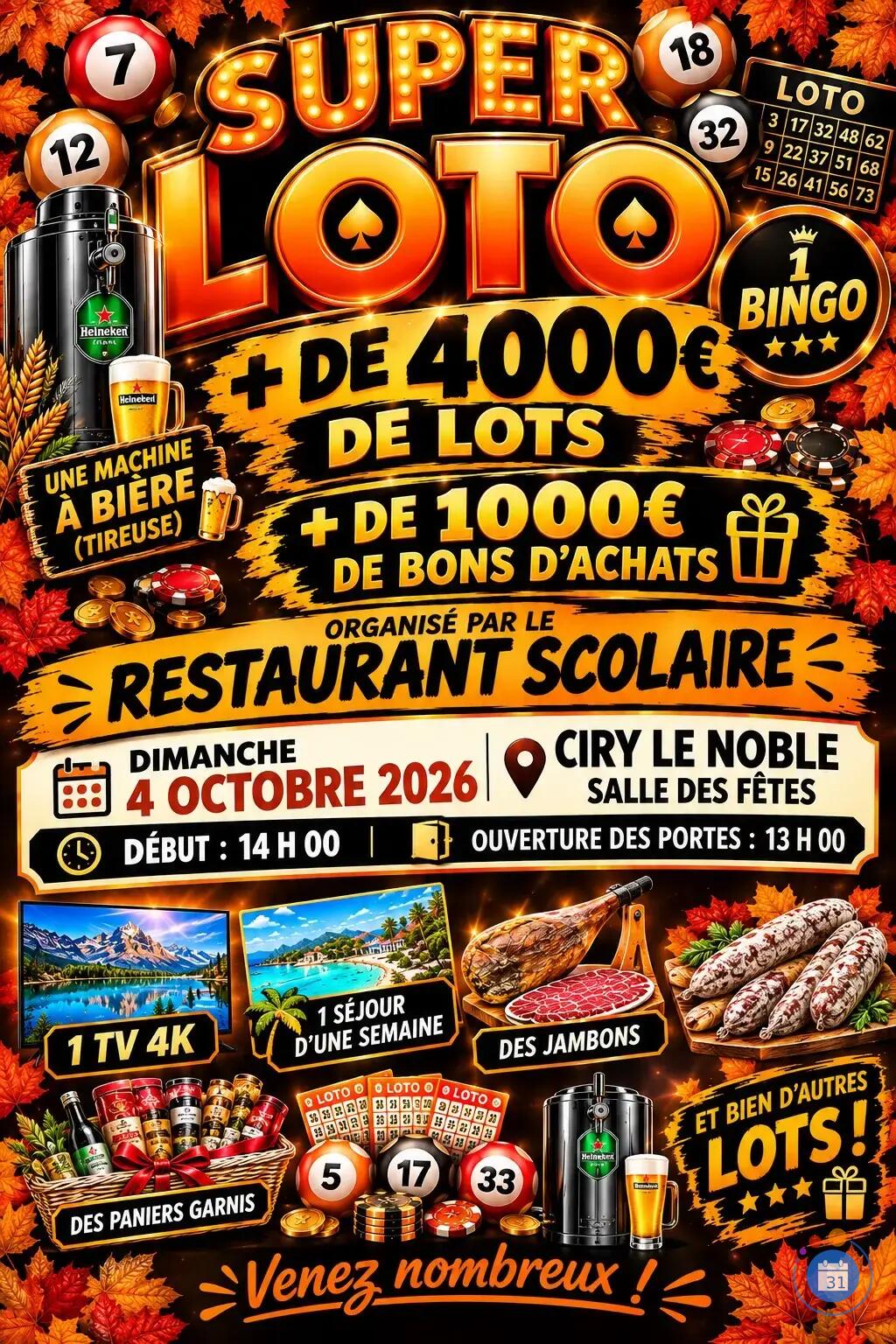 Image SUPER LOTO du restaurant scolaire (photo 1)