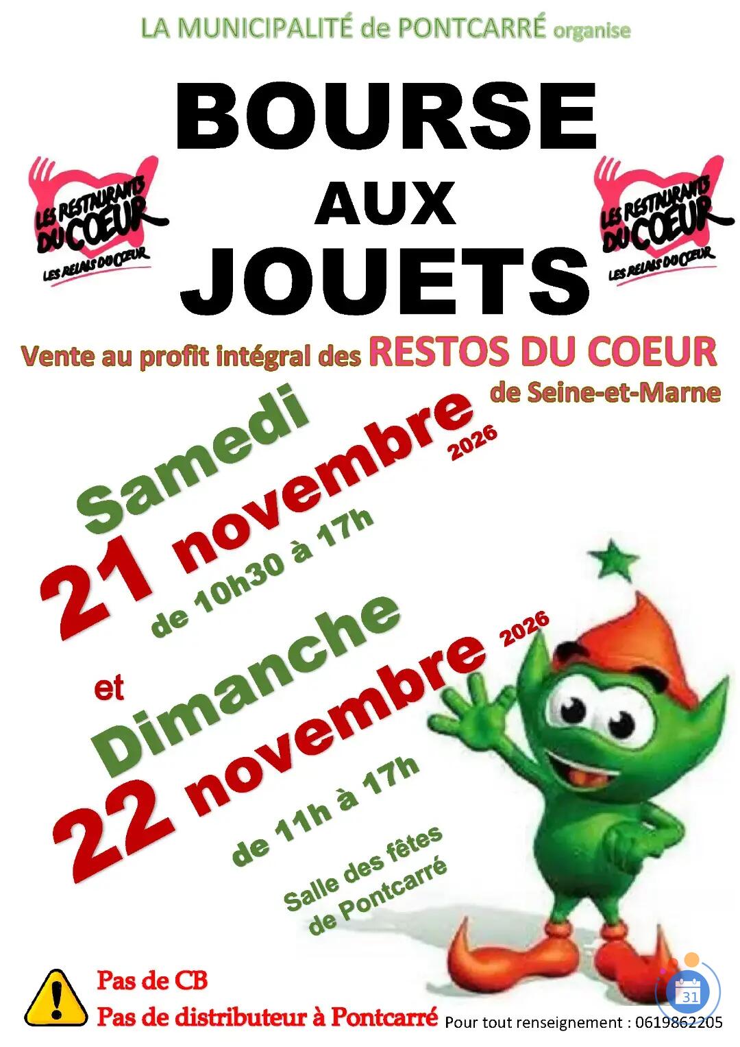 Image 19ème édition BOURSE AUX JOUETS au profit intégral des Restos du Coeur (photo 1)