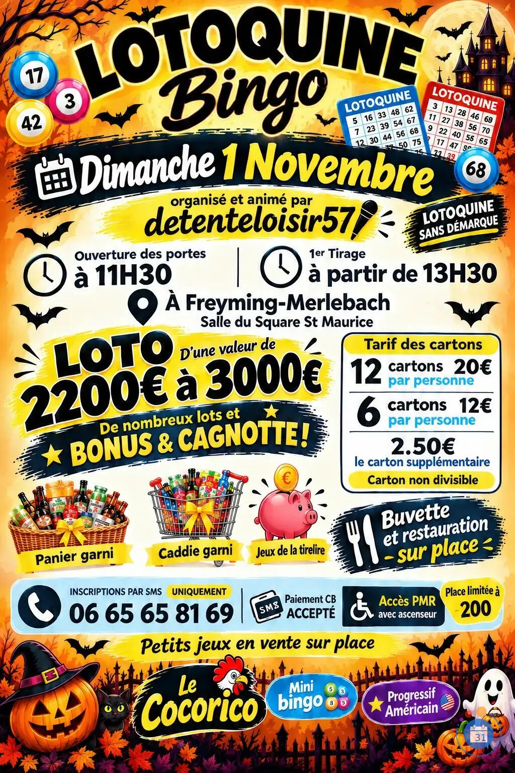 Image Lotoquine d halloween 🎃 carte cadeau leclerc ou carrefour (sans démarque) (photo 1)