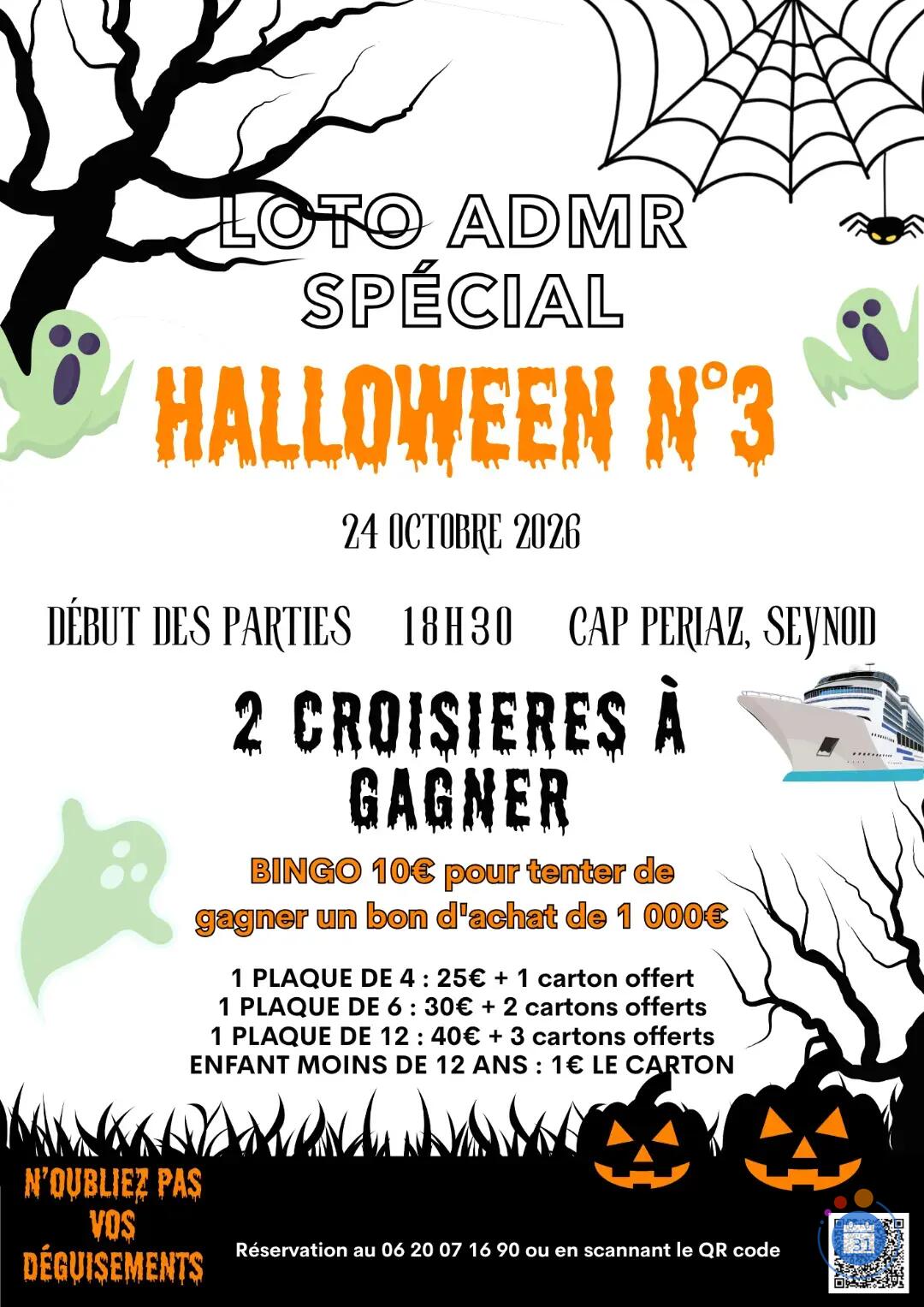 Flyer Loto spécial Halloween ADMR 24 octobre 2026
