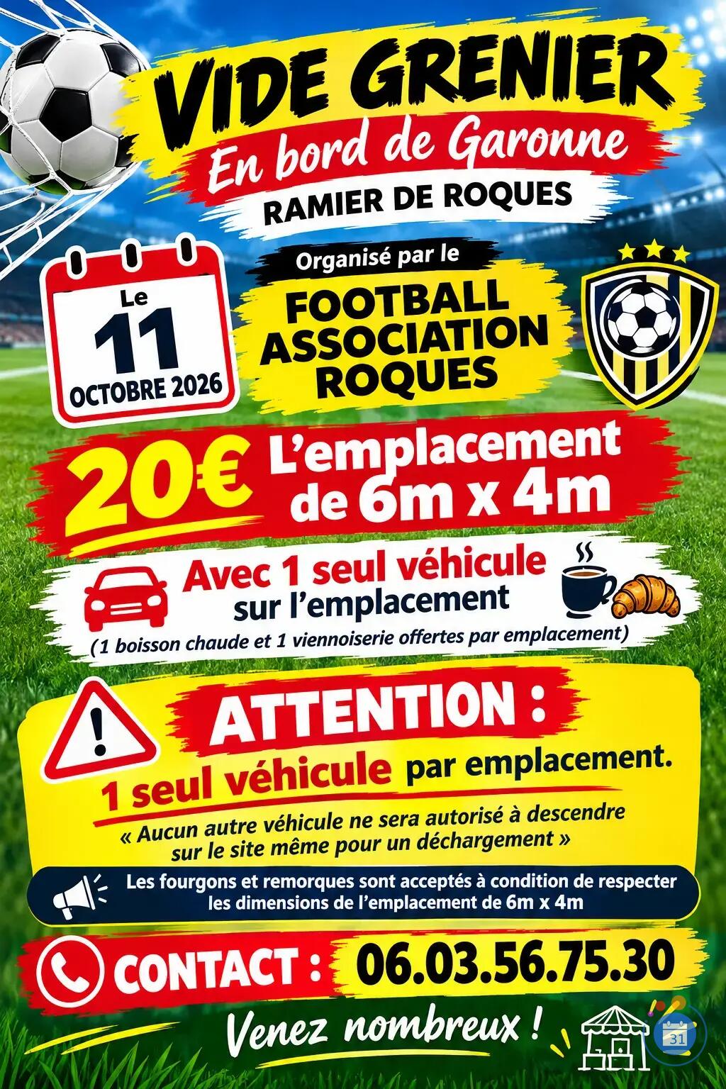 Image Vide greniers du Football Association Roques (photo 1)