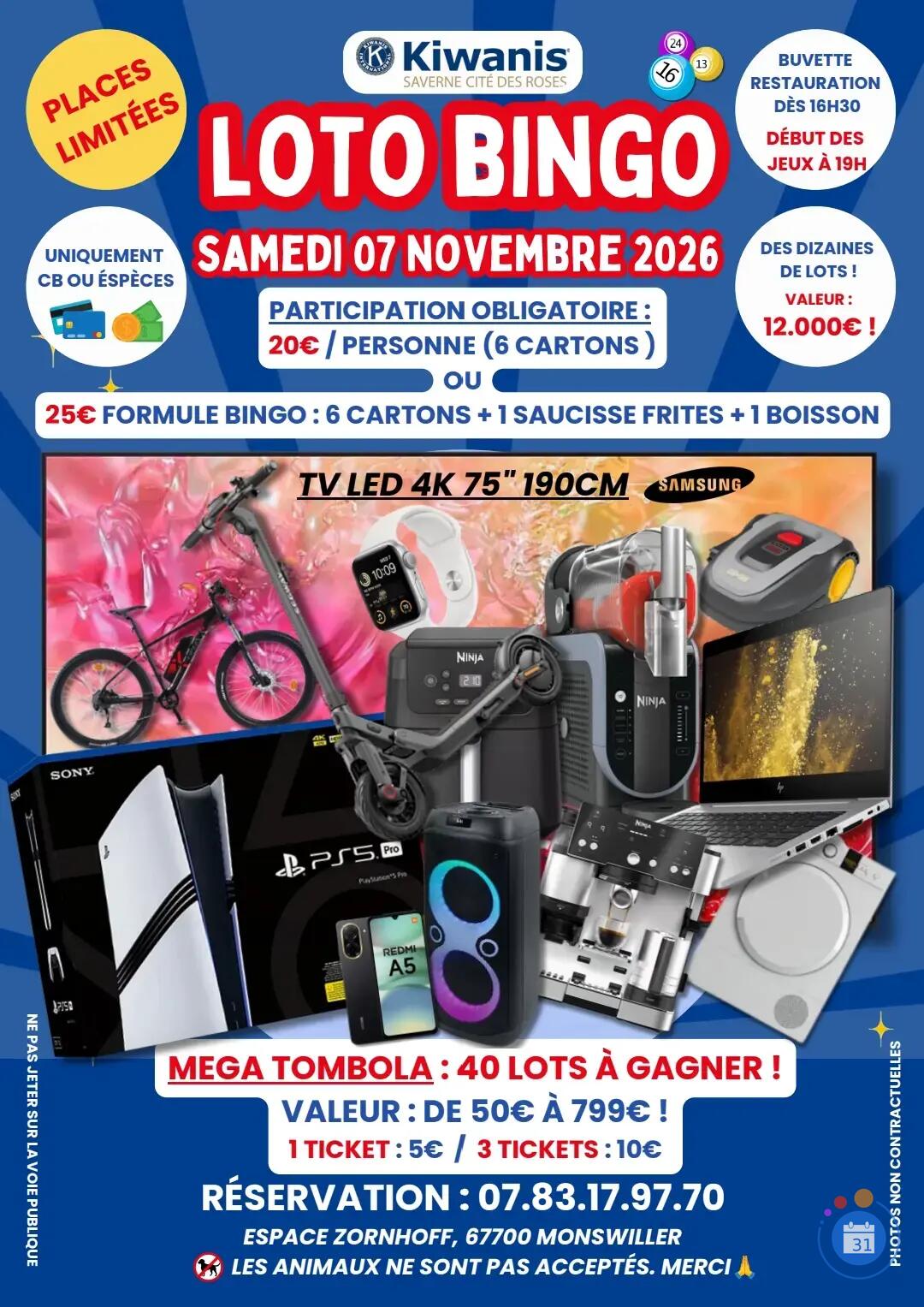 Flyer Loto bingo - mega tombola
