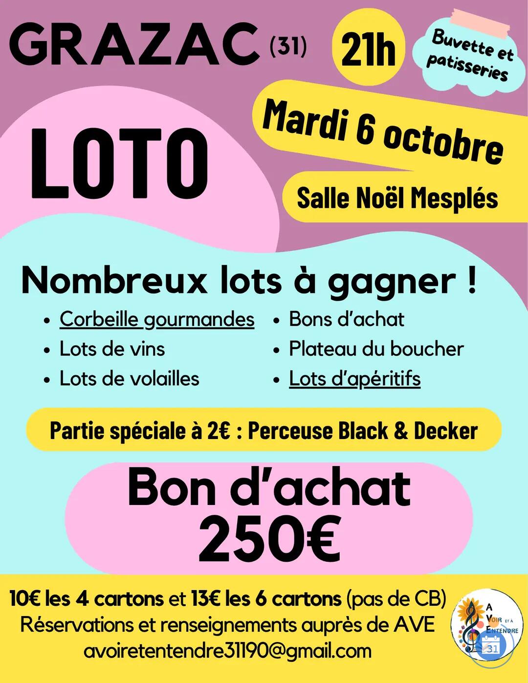 Image Loto A.V.E à Grazac du 6 octobre 2026 (photo 1)